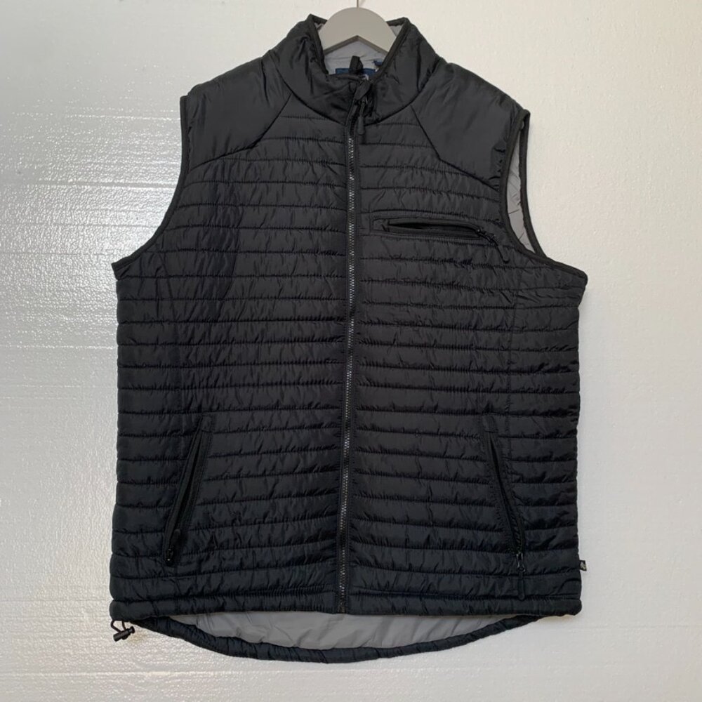 Nat Nast Light Weight Puffer Quilted Vest Mens XL Black Zipper Jacket Sleeveless